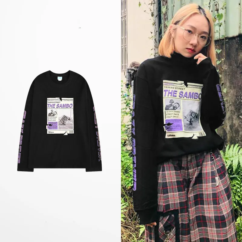 Футболка мужская с длинным рукавом брендовая тенниска в стиле хип-хоп принтом