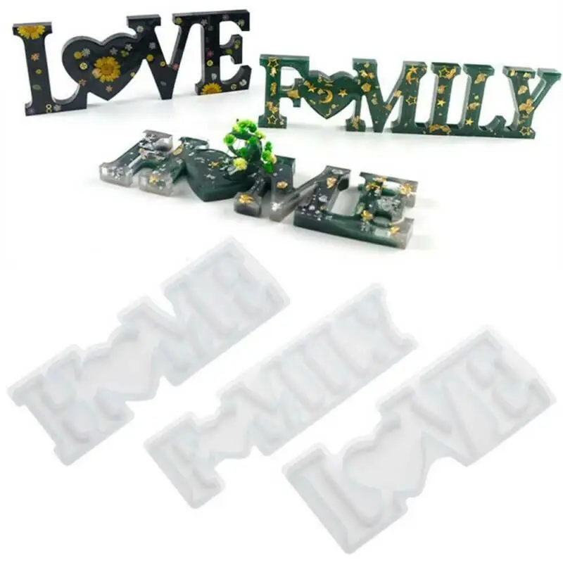 

LOVE/FAMILY/HOME Resin Casting Mold Silicone Making Epoxy Mould Crafts Tools DIY