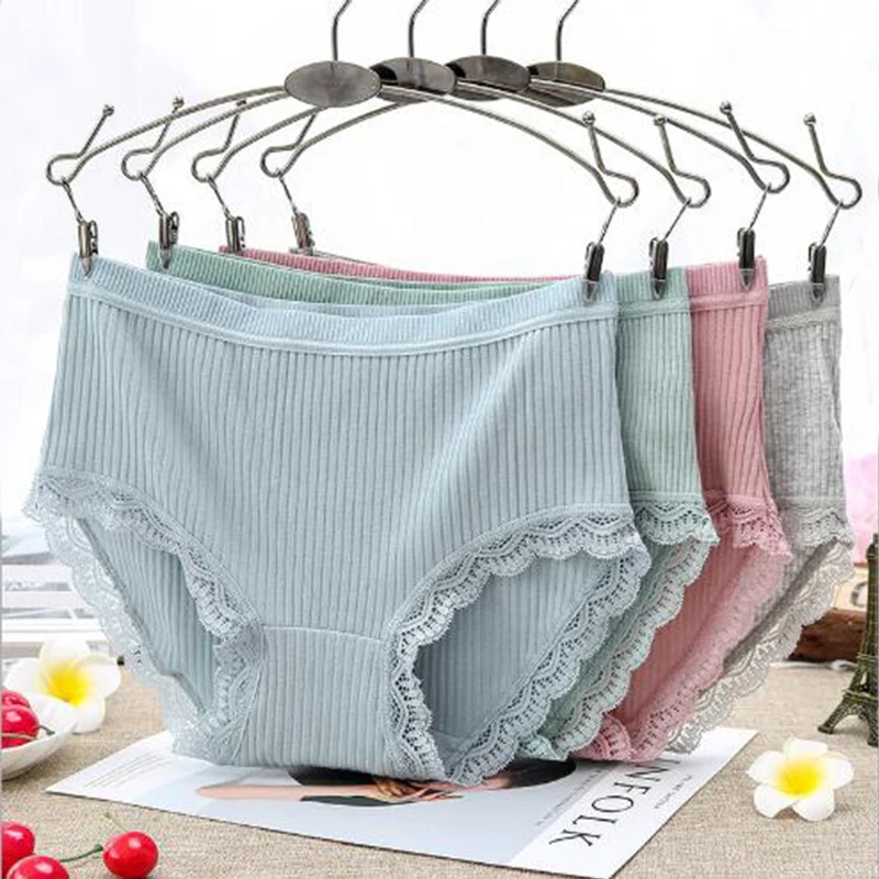

Saisus размера плюс, Бесшовные женские трусики со средней талией, кружевные хлопковые трусики с промежностью, женское нижнее белье, распродажа