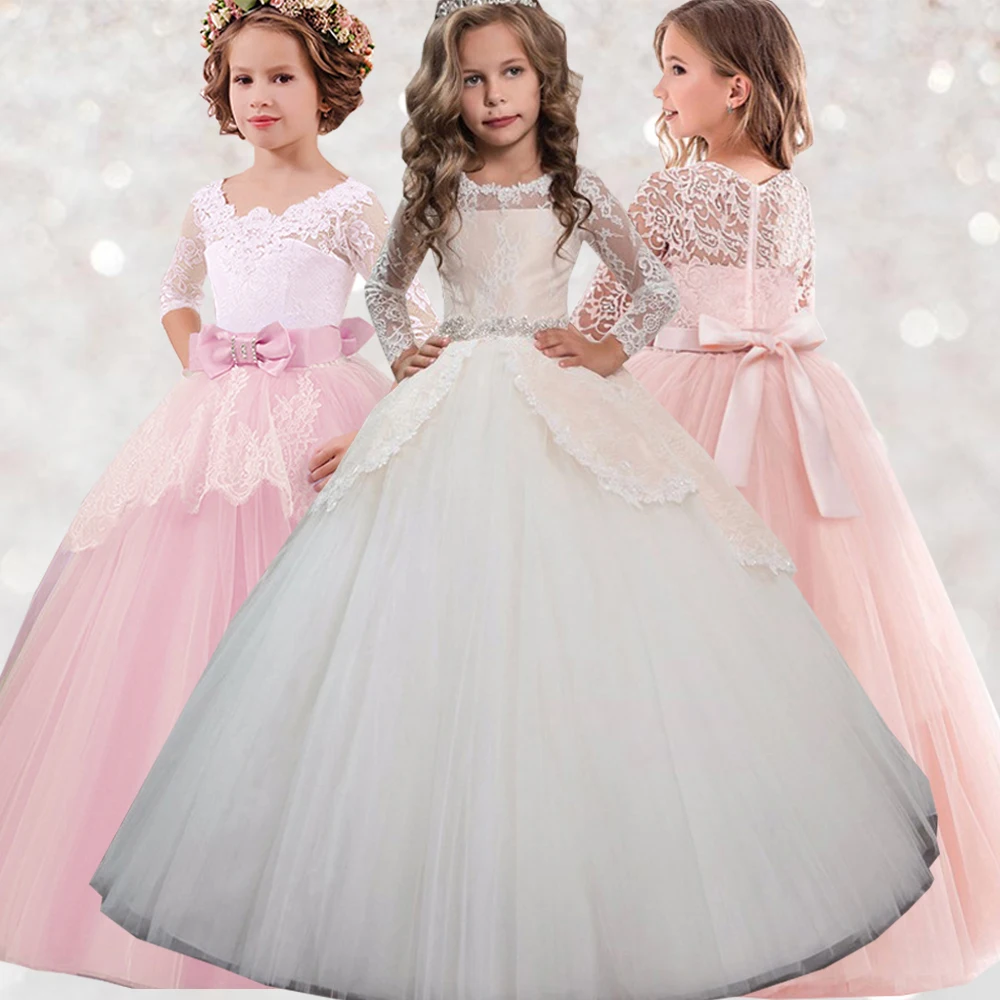 Элегантное кружевное свадебное платье для девочек вечерние платья