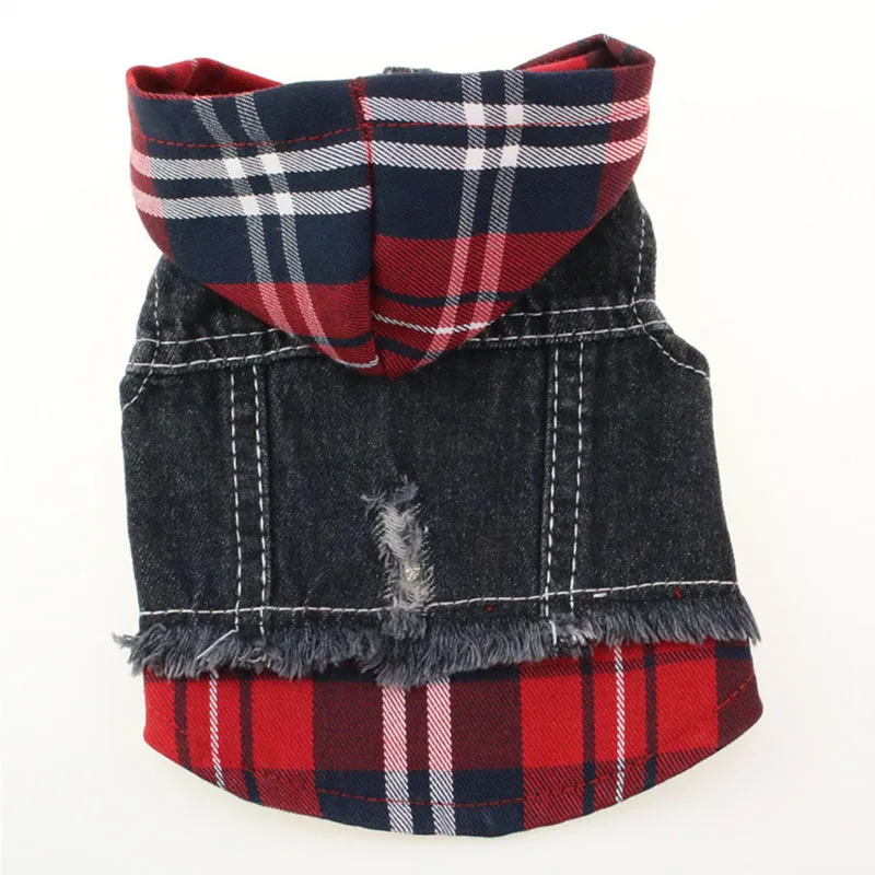 Dogs and Cats Jacket Denim Vest Hoodie Pet Jeans Plaid Hat Spring/Autumn Clothes Apparel | Дом и сад