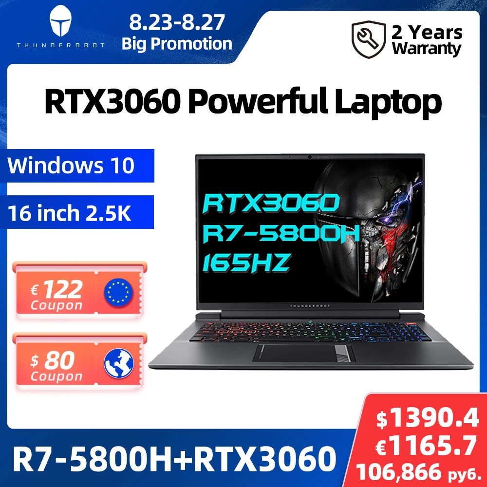 

ZERO RTX3060 R7-5800H игровой ноутбук 165 Гц 16 ''2,5 K 16:10 100% sRGB Windows 10 pro ноутбук компьютер Ноутбуки 2 года гарантии