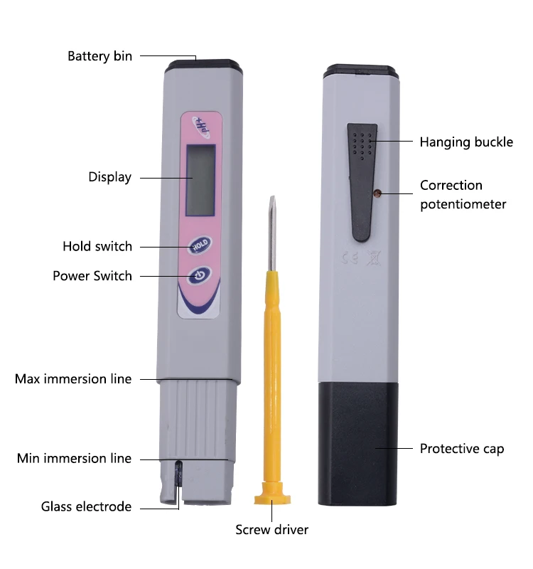 Yieryi PH-961, портативный ЖК-цифровой измеритель PH для воды, ручка, тестер для аквариума, бассейна, воды, вина, мочи, автоматическая калибровка, Точность 0,01