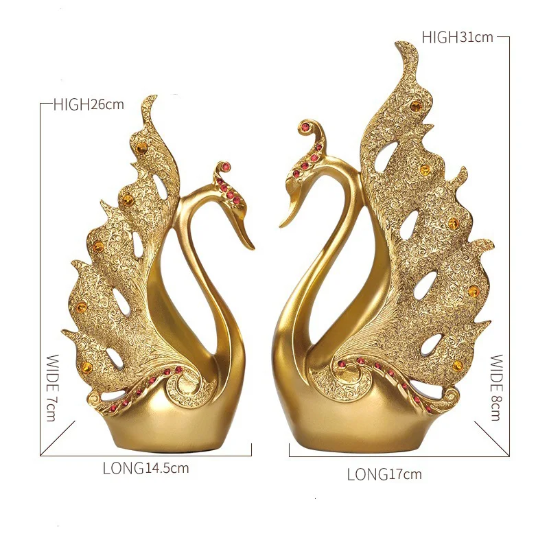 

Resin Swan Statue Animal Figurines Model Miniatures Home Ornaments Statue Resin Crafts Wedding Gift Home Decoration Accessories