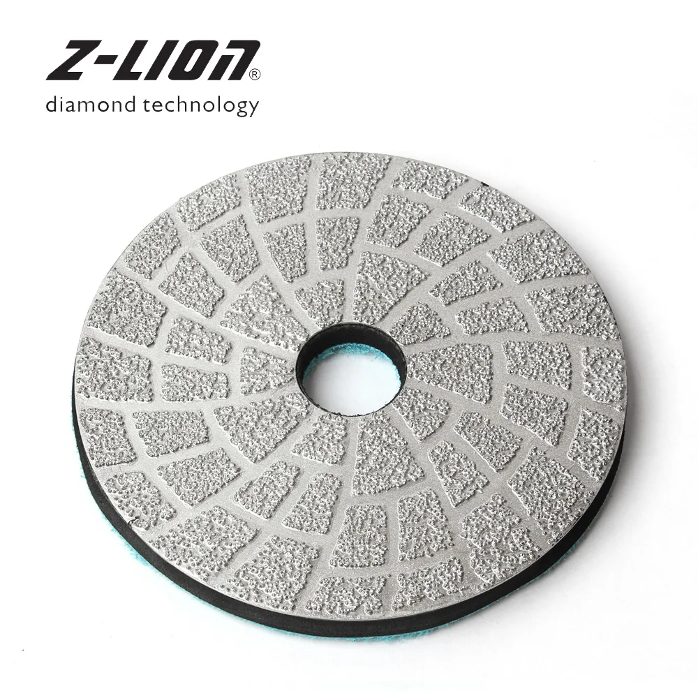 

Z-LEAP 1PC 4" Vacuum Brazing Diamond Polishing Pad New Design Thicken 6mm Grinding Disc Granite Marble Concrete Abrasive Wheels
