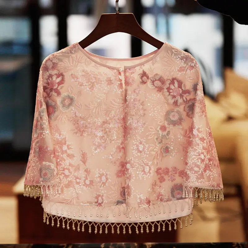 

Cape bud silk cheongsam improved 2021 female new summer cape coat daily joker young style restoring ancient ways