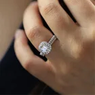 Модное изысканное свадебное кольцо из 2 предметов круглое кольцо с блестящим кубическим цирконием и зубцами обручальные кольца для женщин на годовщину помолвки