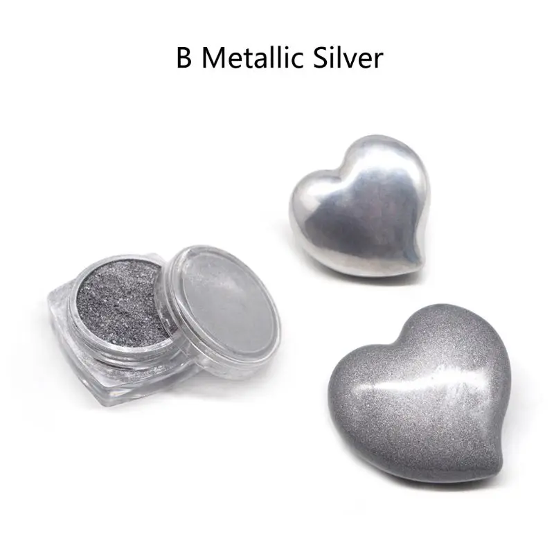 Metallic Silver Pearlescent Powder Colorants Suspended Resin Glitters Pigment W8ED enlarge