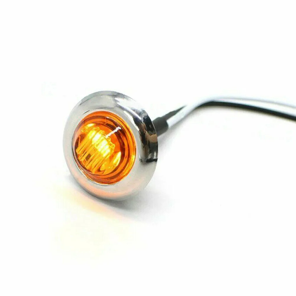 

20pcs Side Marker Light 3/4\\\" Easy To Install For Truck Trailer Round Amber