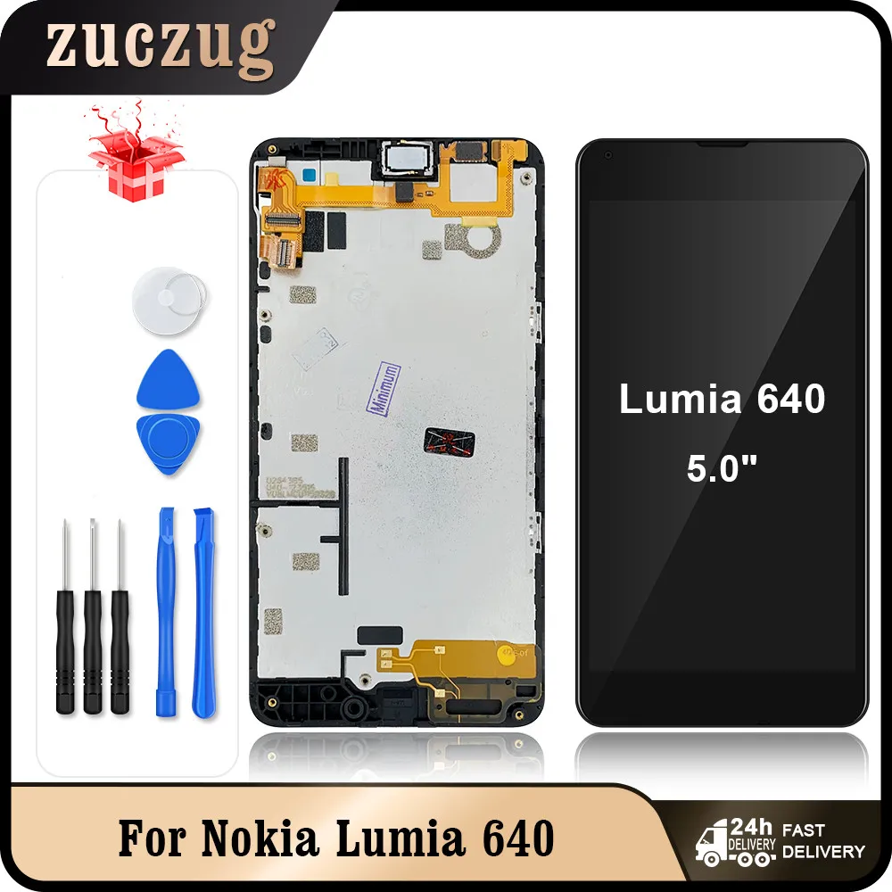 ЖК-дисплей 640 дюйма с сенсорным экраном и дигитайзером в сборе рамкой для Nokia Lumia 5 0