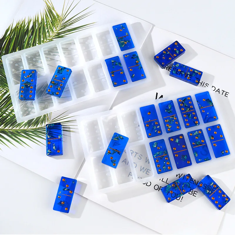 

2pcs/set Dominoes Casting Silicone Mold UV Epoxy Resin Moulds Craft Tool Home Decoration Supplies Jewelry Accessories