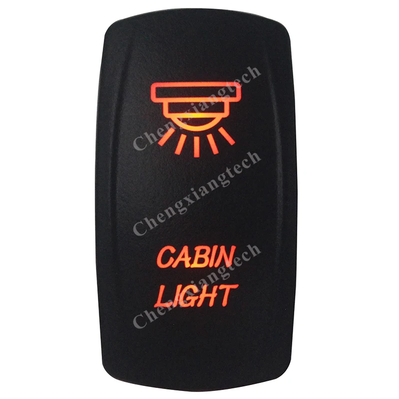 

DC12V 24V Car Boat CABIN LIGHT Rocker Switch Orange Led 5 Pin ON/OFF SPST Marine Grade Waterproof IP68