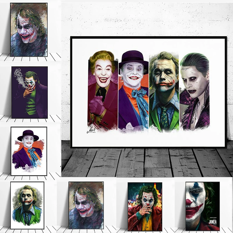 

Joker Street Graffiti Funny Canvas Painting Wall Art Posters and Prints on The Wall Art Picture for Living Room No Frame