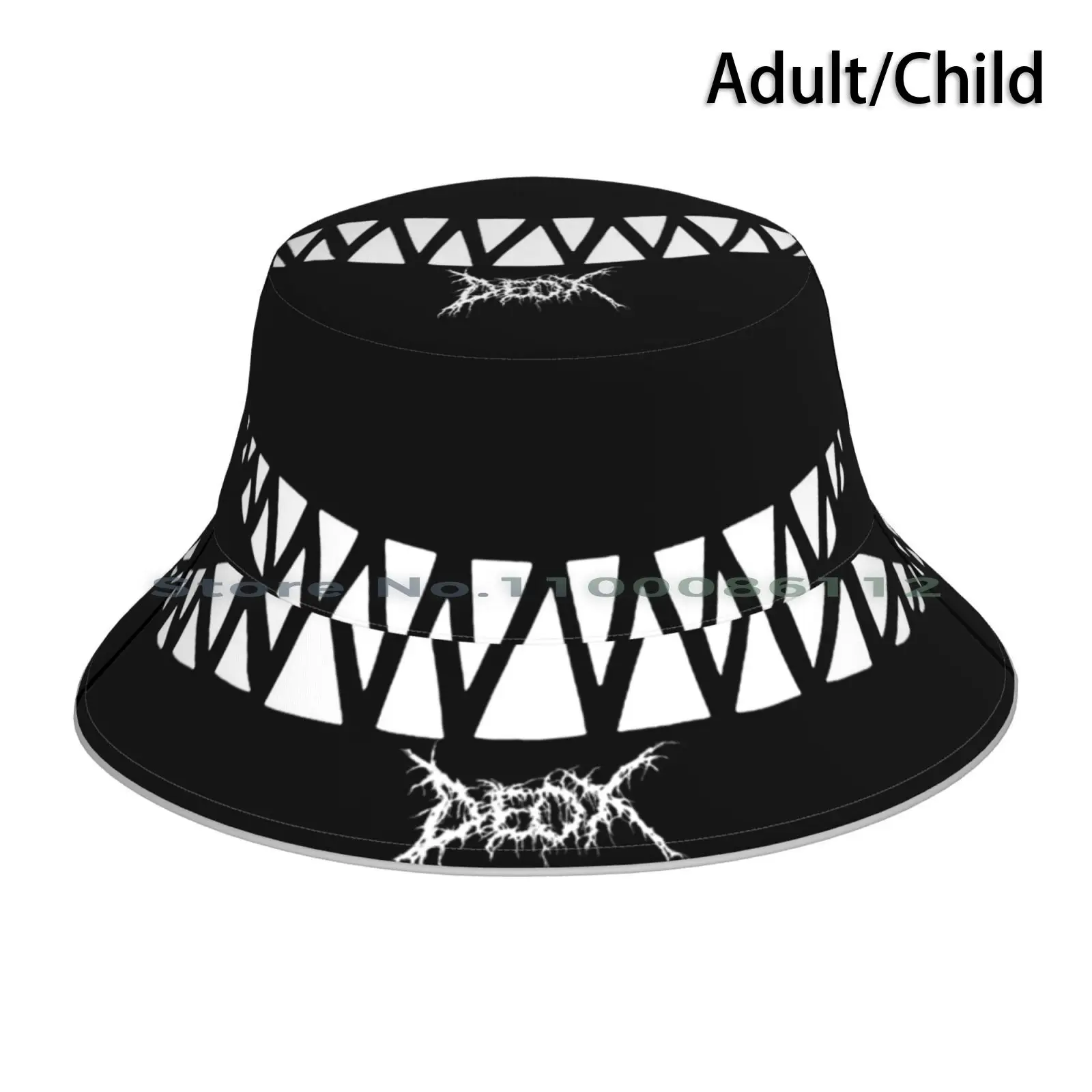 

Smile Bucket Hat Sun Cap Trash Smile Teeth Tooth Monster Skeleton Foldable Outdoor Fisherman Hat