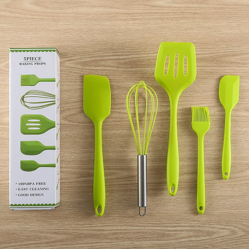 

5Pcs Heat Resistant Silicone Cookware Set Nonstick Cooking Tools Kitchen Baking Tool Kit Utensils Kitchen Accessories