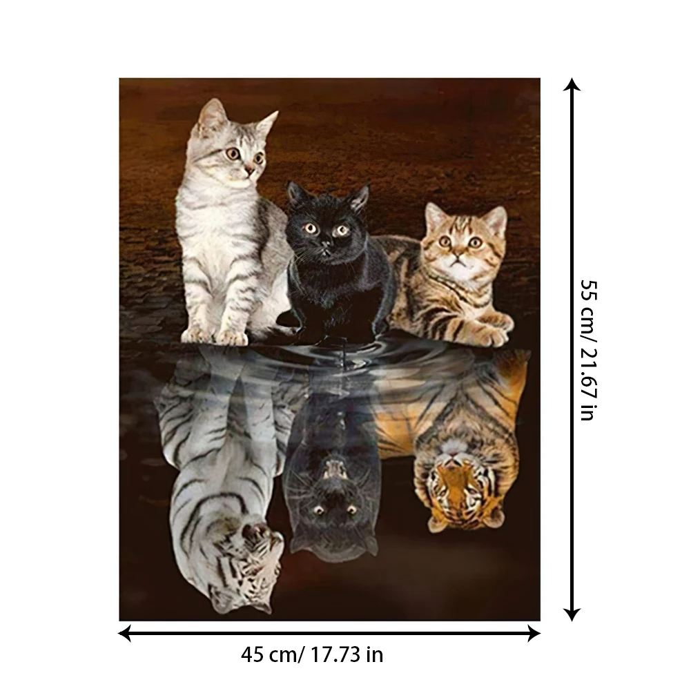 

Home Decor Diamond 5D DIY Painting Kit Drawing Cat Crystal Rhinestone Embroidery Picture Arts Craft Gift Room Wall Decoration