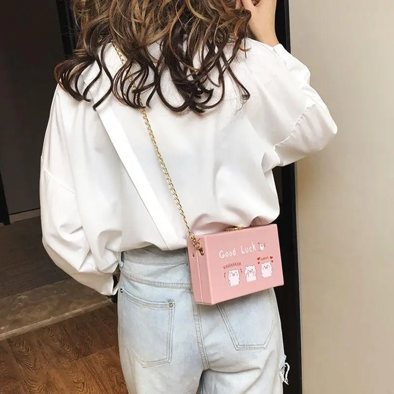 

Women Box Bag Small Square Chain Shoulder Bags Handbags and Purse Women Crossbody Bags Clutch Bolsas Femininas