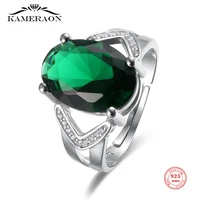 925 sterling silver ring emerald zircon luxury opening ring for women noble retro temperament rings fine jewelry gift