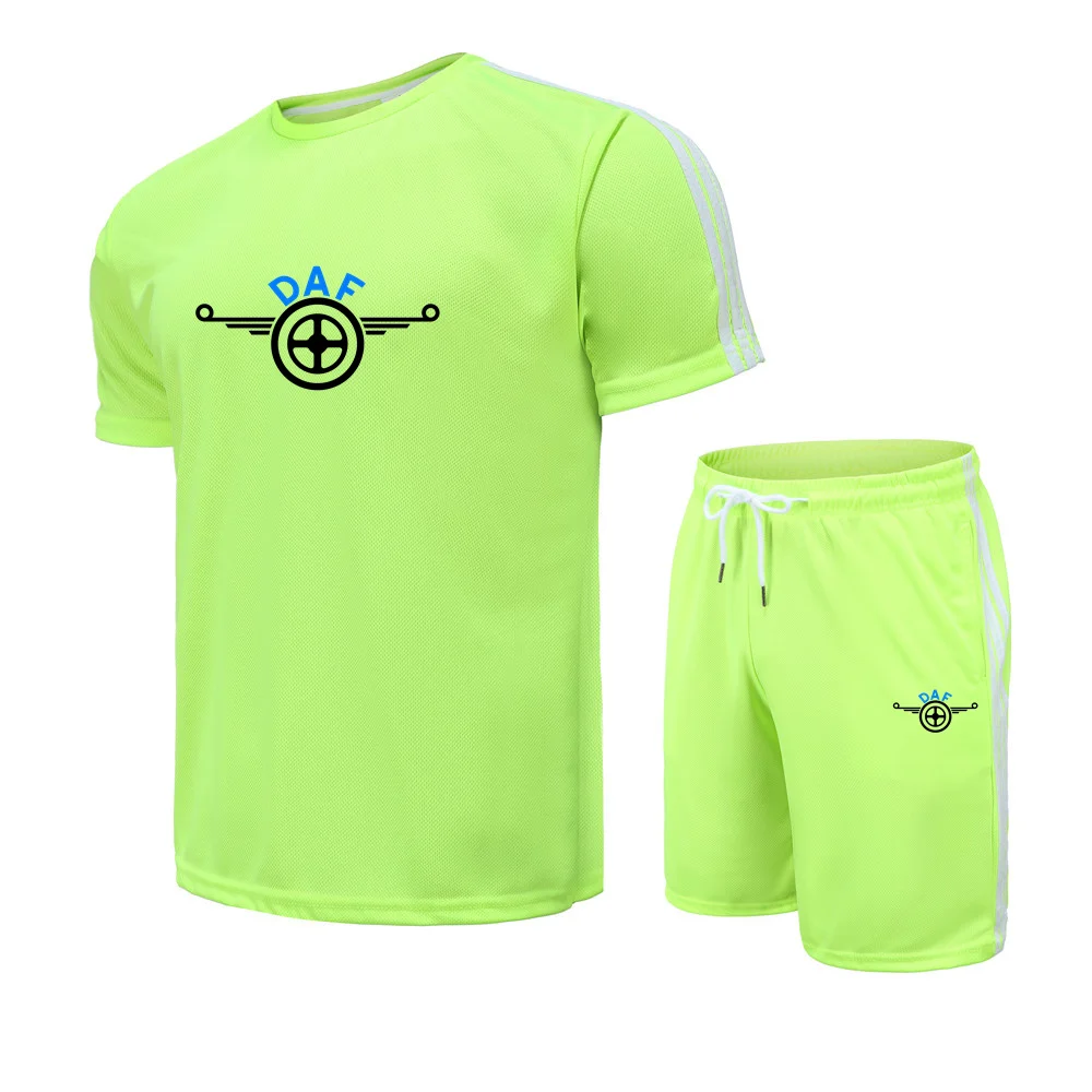 

Men's Summer DAF Printed LOGO Round Neck Short Sleeve + Sports Shorts Casual Breathable Comfortable Suit Male M26