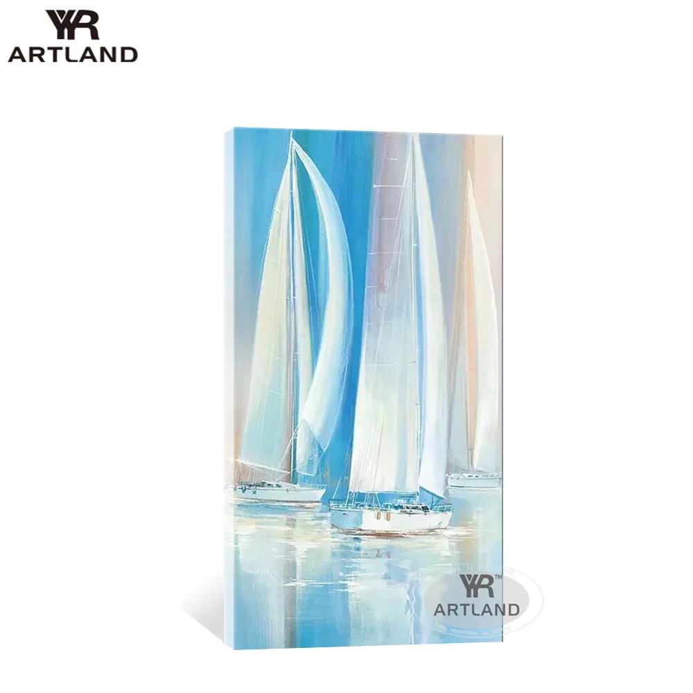 YYR ARTLAND парусник морской пейзаж для украшения дома ручной работы картина маслом