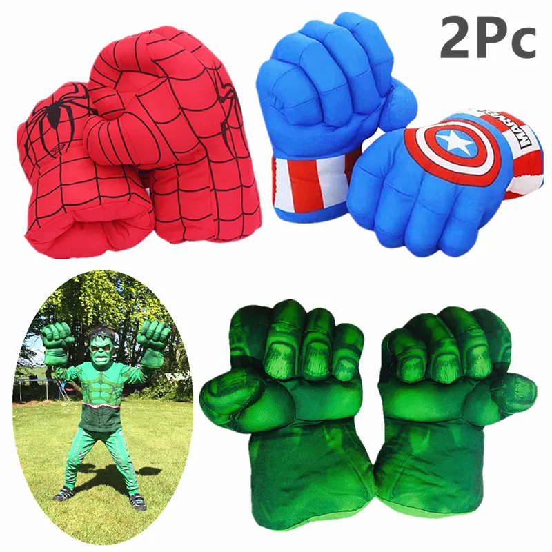2PC Kid Avenger Endgam Incredibl Superhero Figure Spider Ma/Hulks Toys boxing Gloves Hulk Boy Halloween Gift | Тематическая одежда