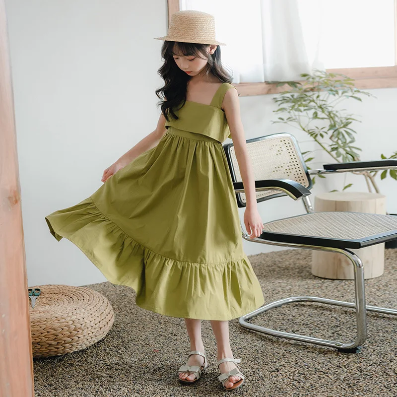 Новинка 2021 летнее милое пляжное платье с бантом для детей и девочек-подростков