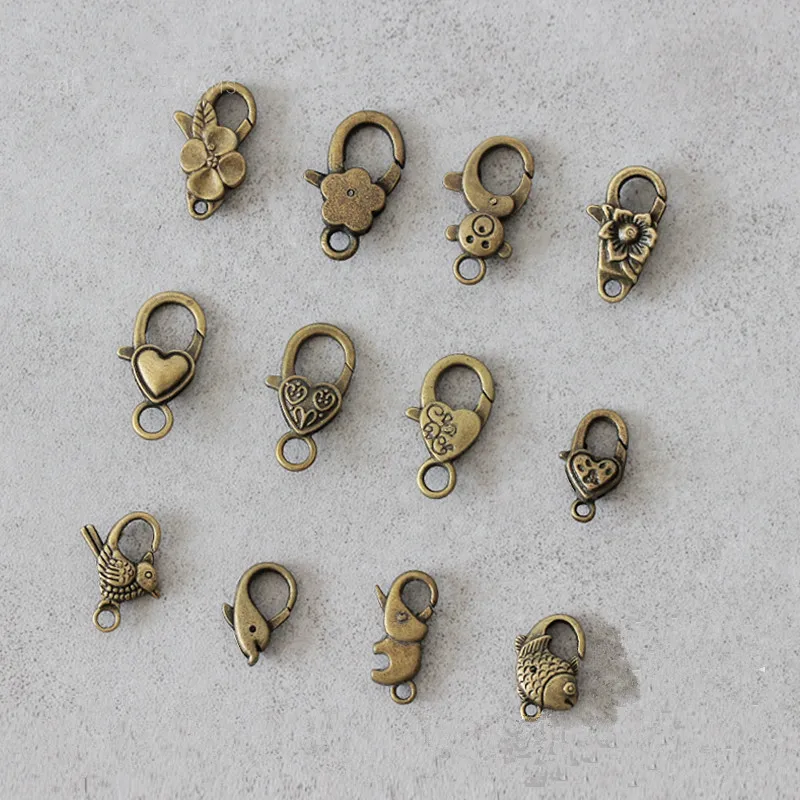 2 шт. Ретро медная металлическая застежка-лобстер зажимы крючок брелок товары для