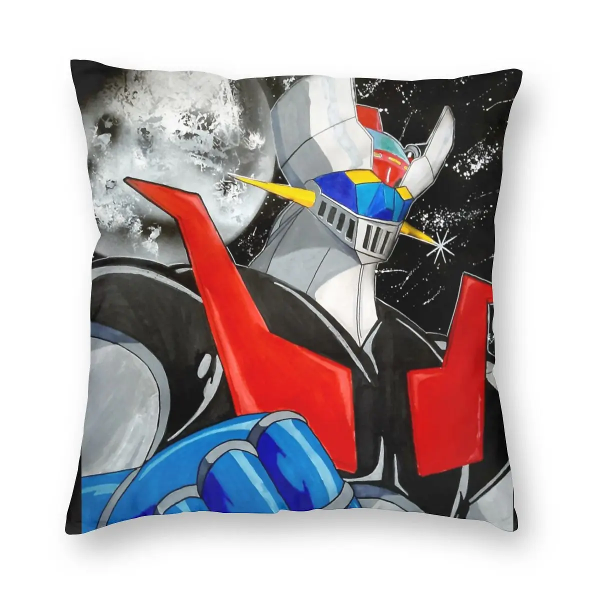 

Чехол Mazinger Z с головой робота, наволочка с рисунком, искусственный подарок, наволочка для подушки, чехол на молнии для дома 40x40 см