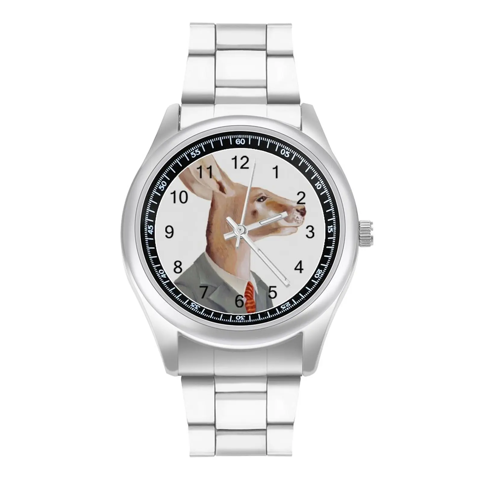 

Кварцевые часы-кенгуру, модные крутые наручные часы из нержавеющей стали, женские наручные часы с фотографией на открытом воздухе