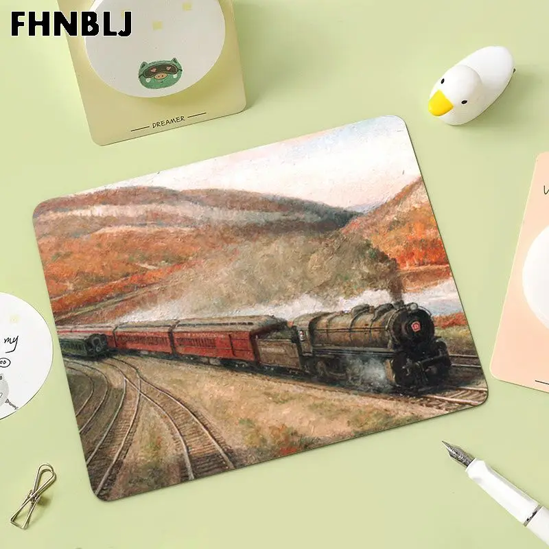 

FHNBLJ Boy Gift Pad Retro train landscape DIY Design Pattern Game mousepad Top Selling Wholesale Gaming Pad mouse