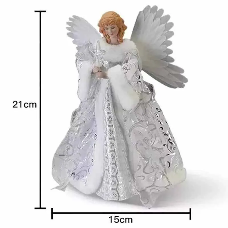 The Fiber Optic Angel Tree Vintage Light Up Christmas Topper Glowing White Wand Resin Sculptures Gift | Дом и сад