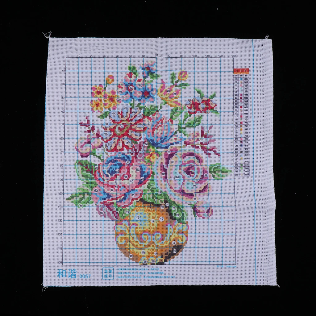 

Вышивка крестиком набор для рукоделия, Цветочная ваза мотив, вышивка картина