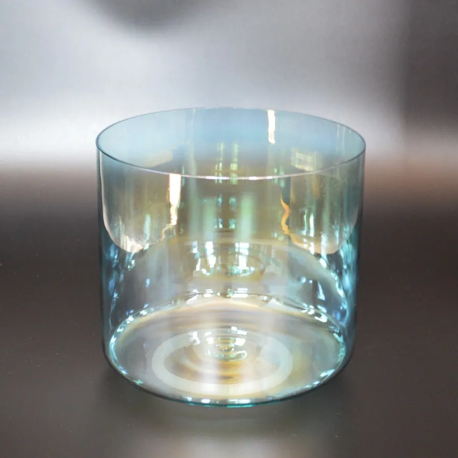 HF 9 дюймов 432 Гц C Note зеленая космическая Хрустальная Поющая чаша с градиентной