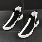 Высококачественные мужские модные повседневные ботильоны; летние дышащие высокие кроссовки для отдыха; мужская обувь на толстой подошве; botas hombre