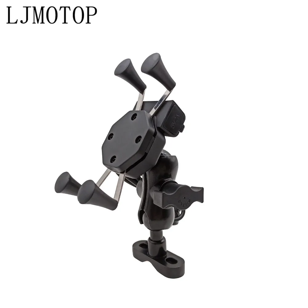 Металлический держатель для телефона на руль мотоцикла с USB любого смартфона Honda