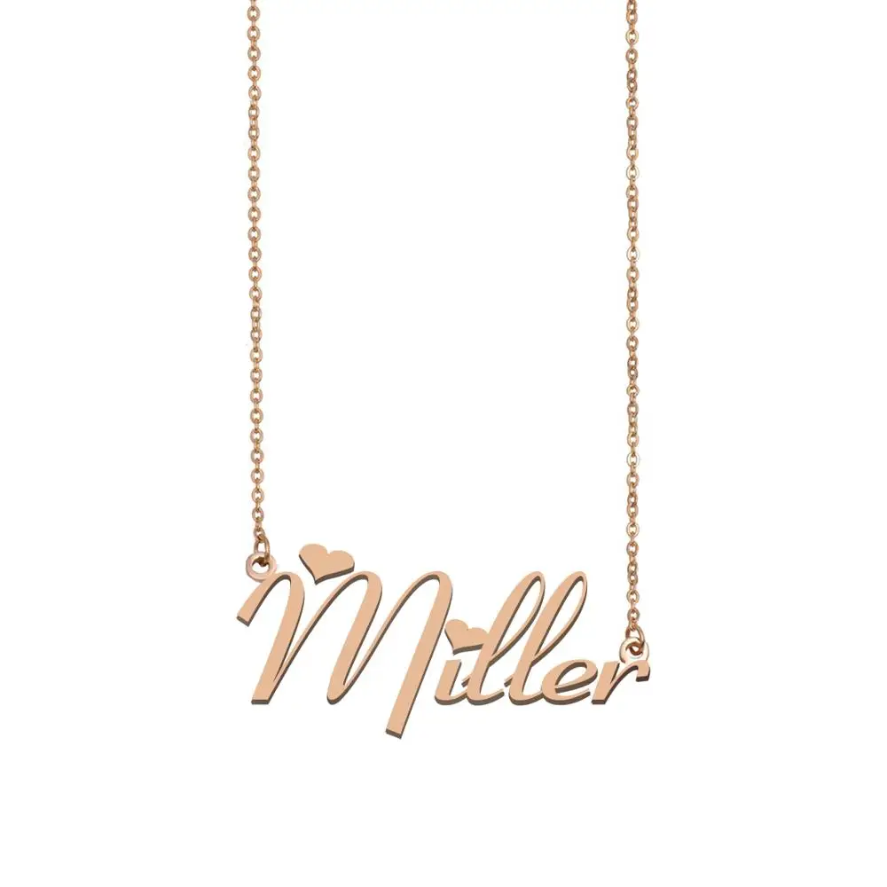 Миллер имя ожерелье пользовательское для женщин девушек Лучшие Друзья День