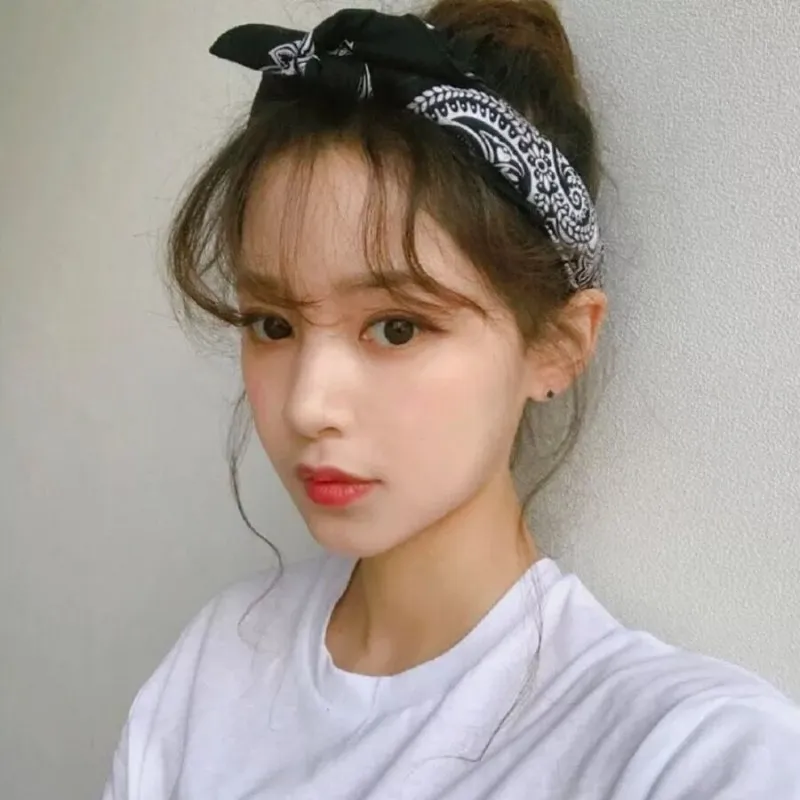 

Ladies Bandanna Headband Fashion Retro Small Square Pajama Women Fashion Headband Winter Scarf Scarf Men's Headband Headwear