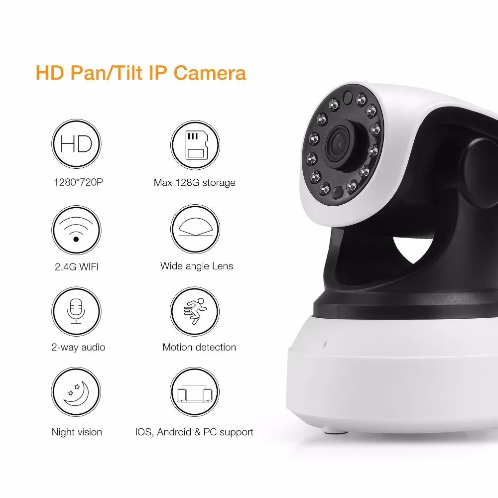 Беспроводной Wi-Fi безопасности Камера 1080 P hd ip наклона сети видеонаблюдения веб-камера день Ночное видение, Видеоняни и радионяни, camhi App