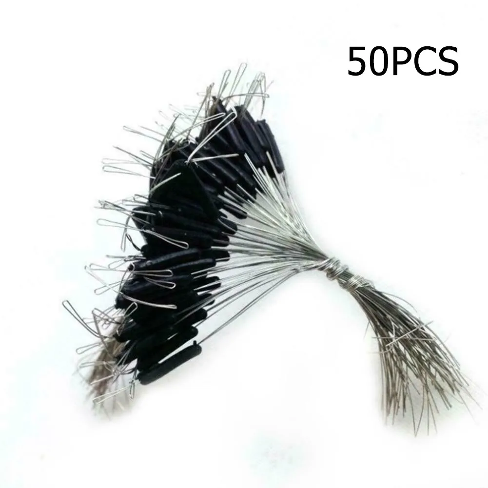 

50* Double Hook Contactor 50pcs Black Carbon Steel Fishing Rubber Soft