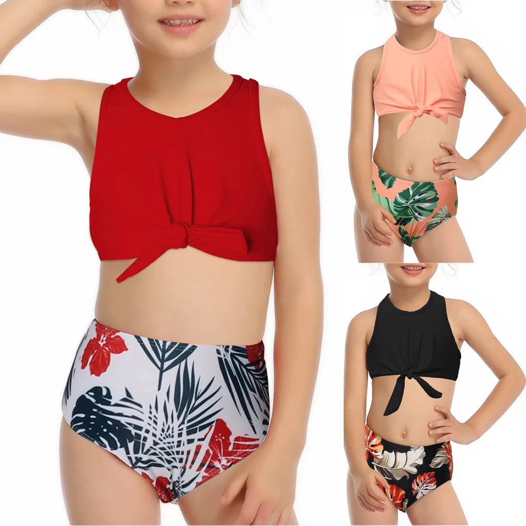 Toddler Kids Girls Print Monokini Push Up Bikini Sets Swimwear fitness biquini Summer swimsuit women купальник женский#D5 |