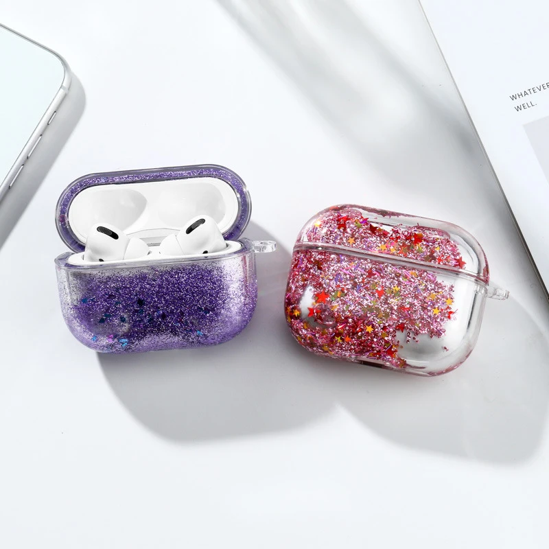 

Liquid Quicksand Earphone Case For Apple Airpods 2 1 Air Pods New creative earphone protective cover AirPod protective case
