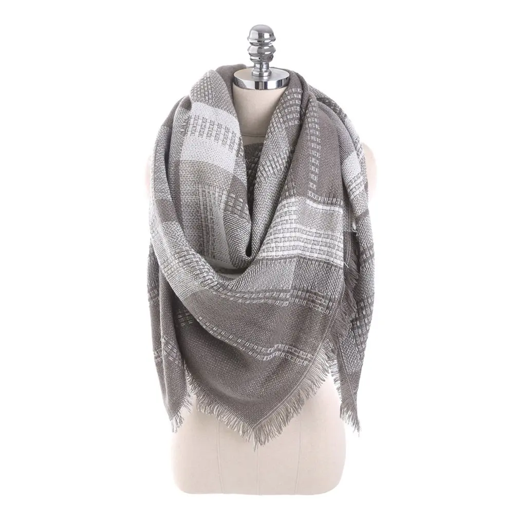 

Dual Use Women Long Neck Scarf Large Size Classic Lattice Printed Keep Warm Wrap Shawl Pashmina Scarves for Lady 2019