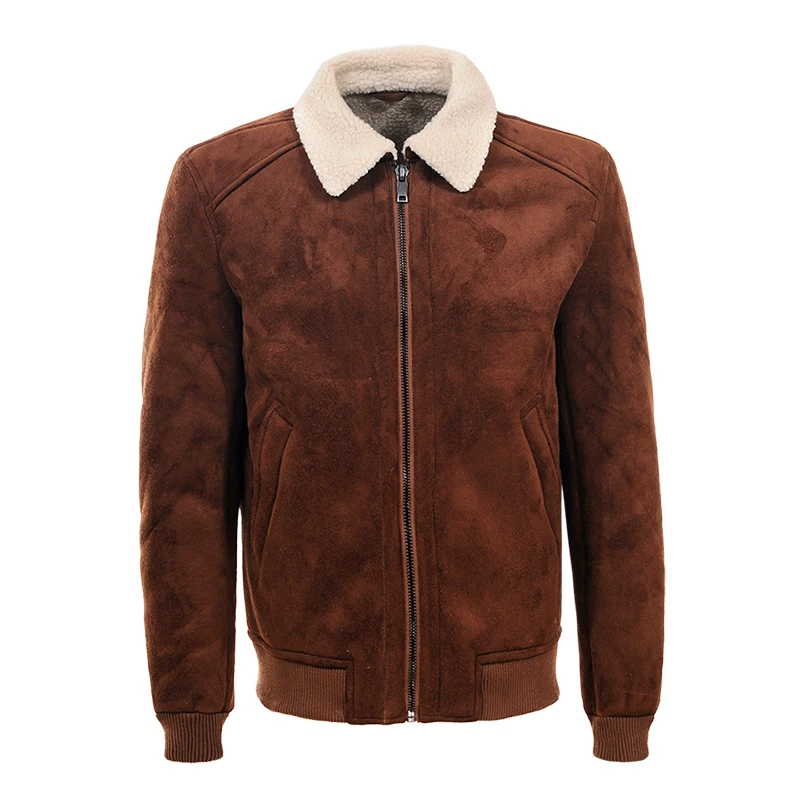 GLO-STORY мужская повседневная кожаная куртка из искусственной замши с длинным