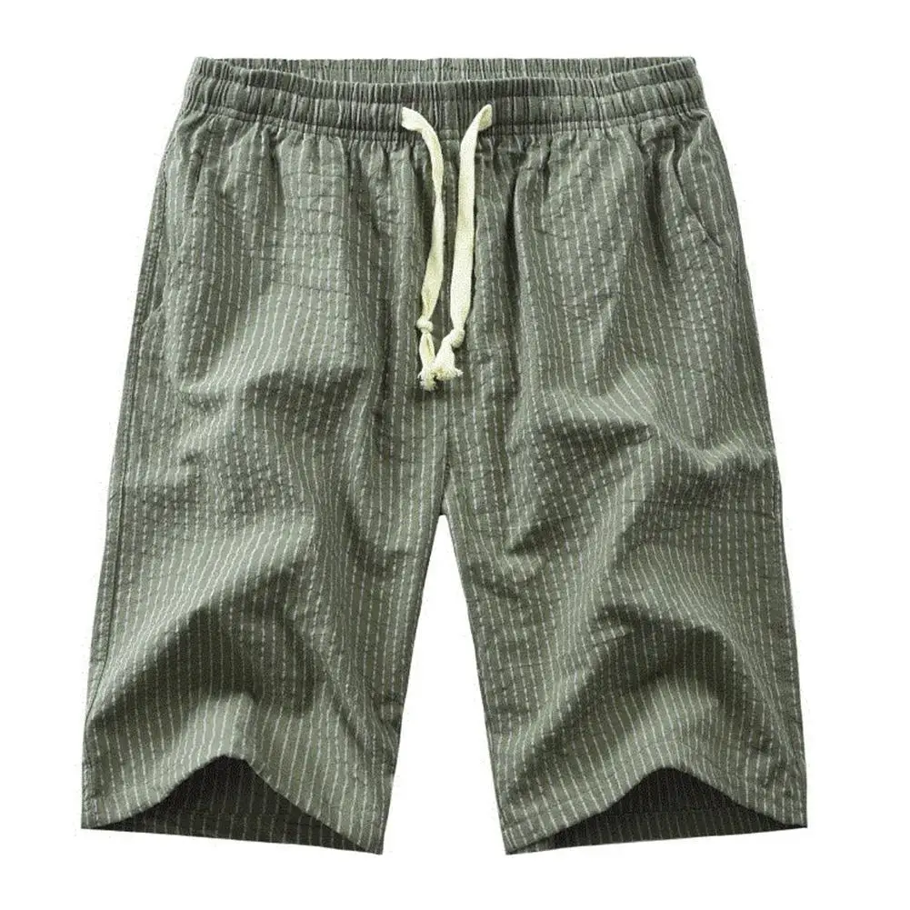 

Men Loose Fifth Pants SolidColor Pockets Drawstring Elastic Sports Shorts Cotton Homewear Pants Sleepwear Cotton Nightwear Pants