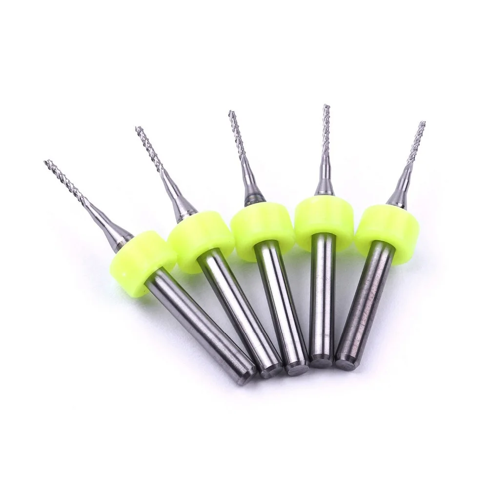 10PCS PCB Milling Cutter Engraving Tools Fish Tail Corn Tungsten Carbide Mini End Mill 0.6/0.7/0.8/3.175mm | Инструменты