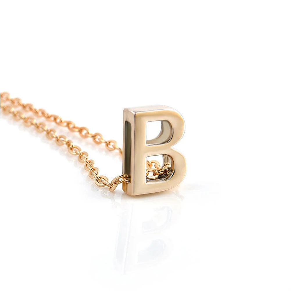 

New Simple All-match 26 Letter Necklace For Girls Fashion Women Gold Plated Initial Alphabet Letter A-Z Pendant Chain Necklace