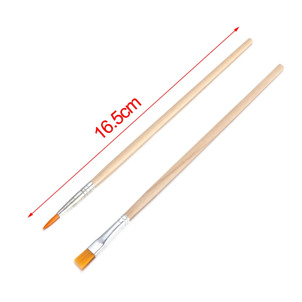 10 шт. новая ручка с плоской/деревянной ручкой для рисования кисть акварельная