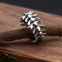 simple spine bone stainless steel ring men women fashion wild skull skeleton rings punk street style couple jewelry gift