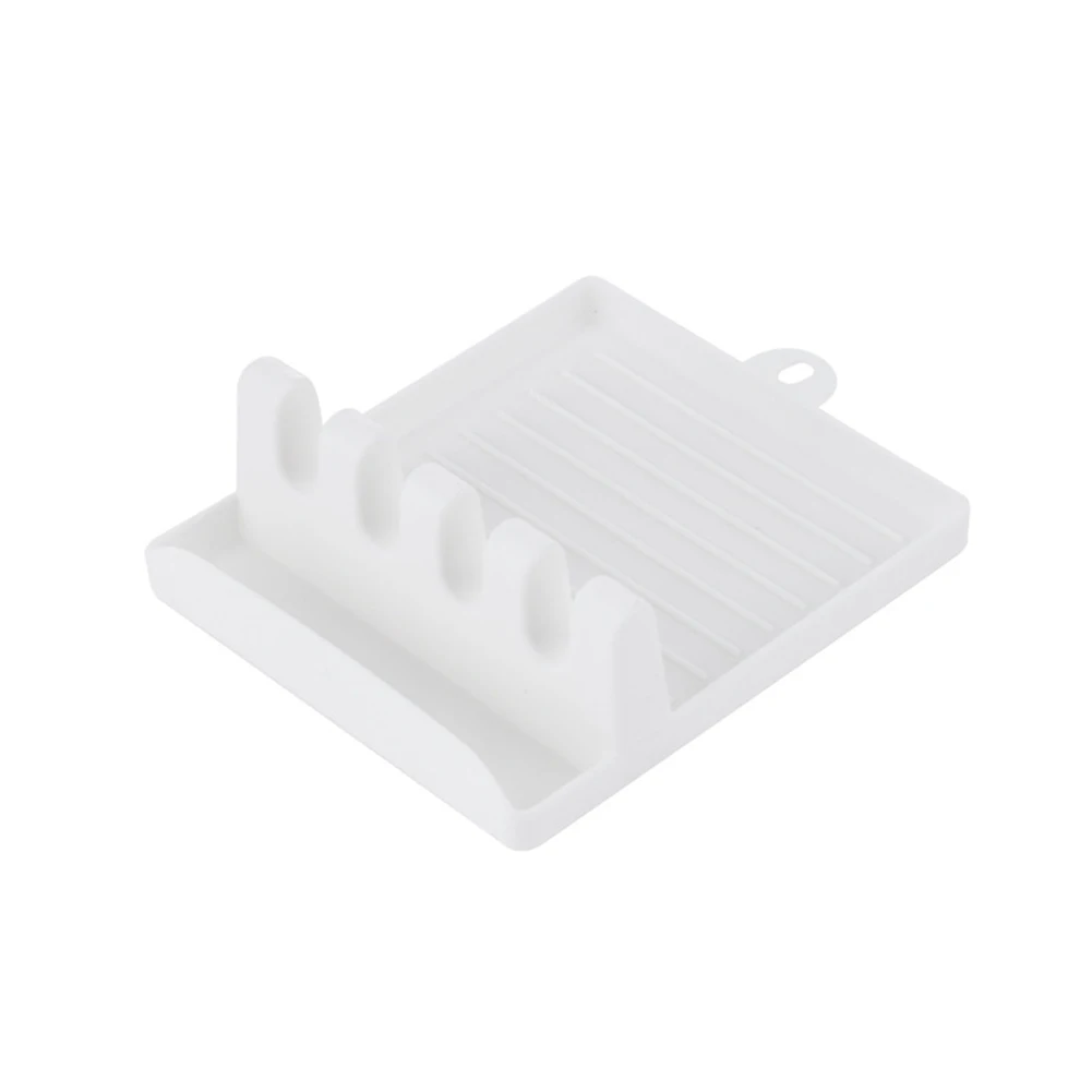 

Hot Cooking Utensil Rest Kitchen Organizer Storage Drip Pad Kitchen Fork Spoon Rest Holders Non-slip Pad Kitchen Tools 4-Slot