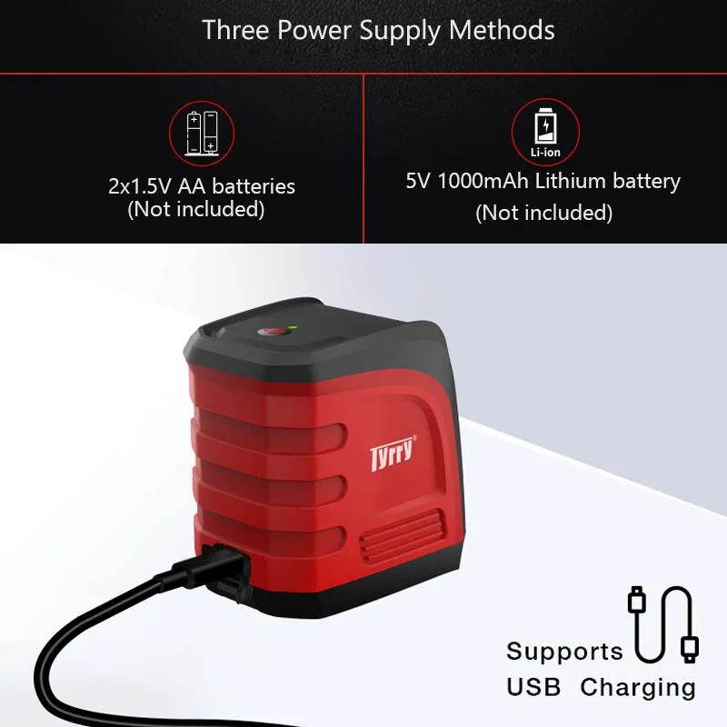 Красный и зеленый лазерный уровень 2 линии 1 точка Мини Портативный 360